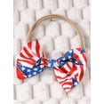 thumbnail image 4 of Bagilaanoe 4th of July Newborn Baby Girl Rompers Star Striped Print Fly Sleeve Bodysuit + Headband 3M 6M 9M 12M 18M Infant Ruffle One Piece Short Jumpsuit for Independence Day, 4 of 9