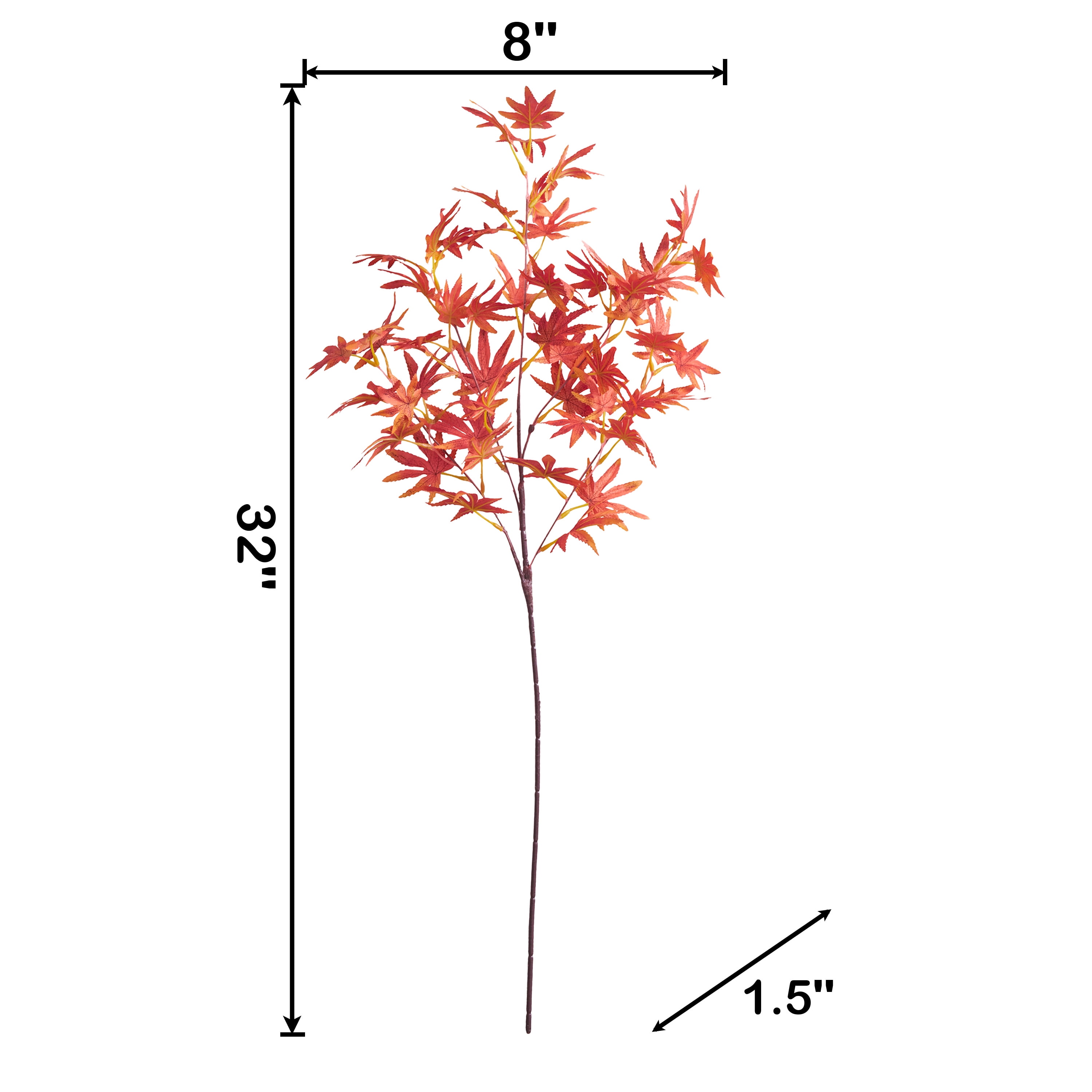 Mainstays 32 in Indoor Orange Maple Leaf Artificial Stem