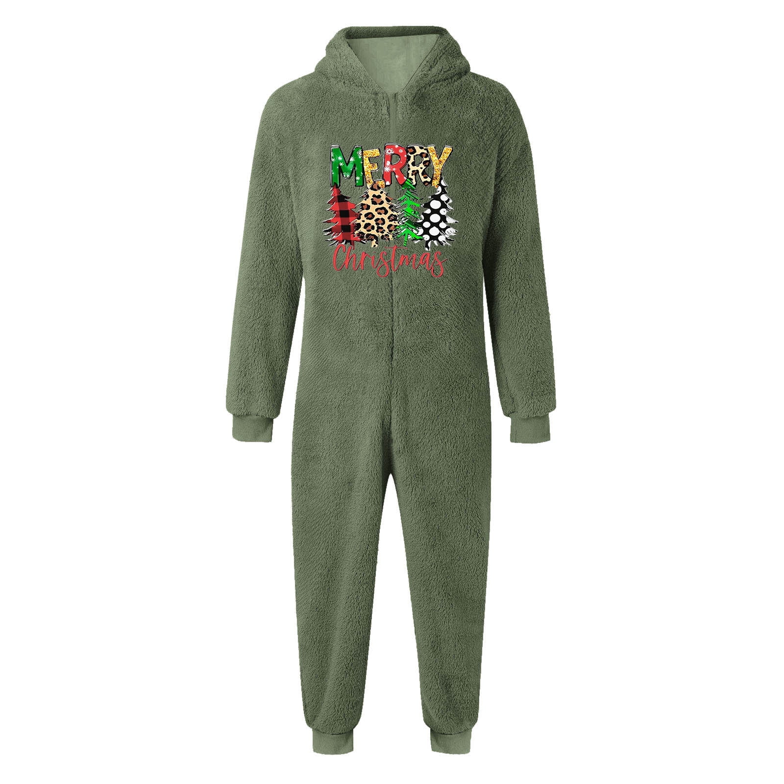 Gelikeya Boys Girls Christmas Onesies Pajamas Fuzzy Jumpsuit Kids Toddler Long Sleeve Jumpsuit Thermal Winter Outfits (Playwear & Dark Green & 11-12 Years)