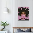 thumbnail image 4 of Nawypu African American Afro Black Girl Art, Purple Bubble Gum Canvas Wall Art Print Poster with Framed, 4 of 5