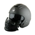 thumbnail image 3 of Martian Genuine Real Carbon Fiber Motorcycle Open Face Helmet HB-B2 Matt Carbon Black + Smoked Lens, DOT Approved, 3 of 7