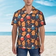 thumbnail image 2 of Pofeuu Snowman house leaf Print Hawaiian Shirt for Men Sleeves Casual Button Down Summer Beach Dress Shirts T-Shirts,XX-Large, 2 of 7