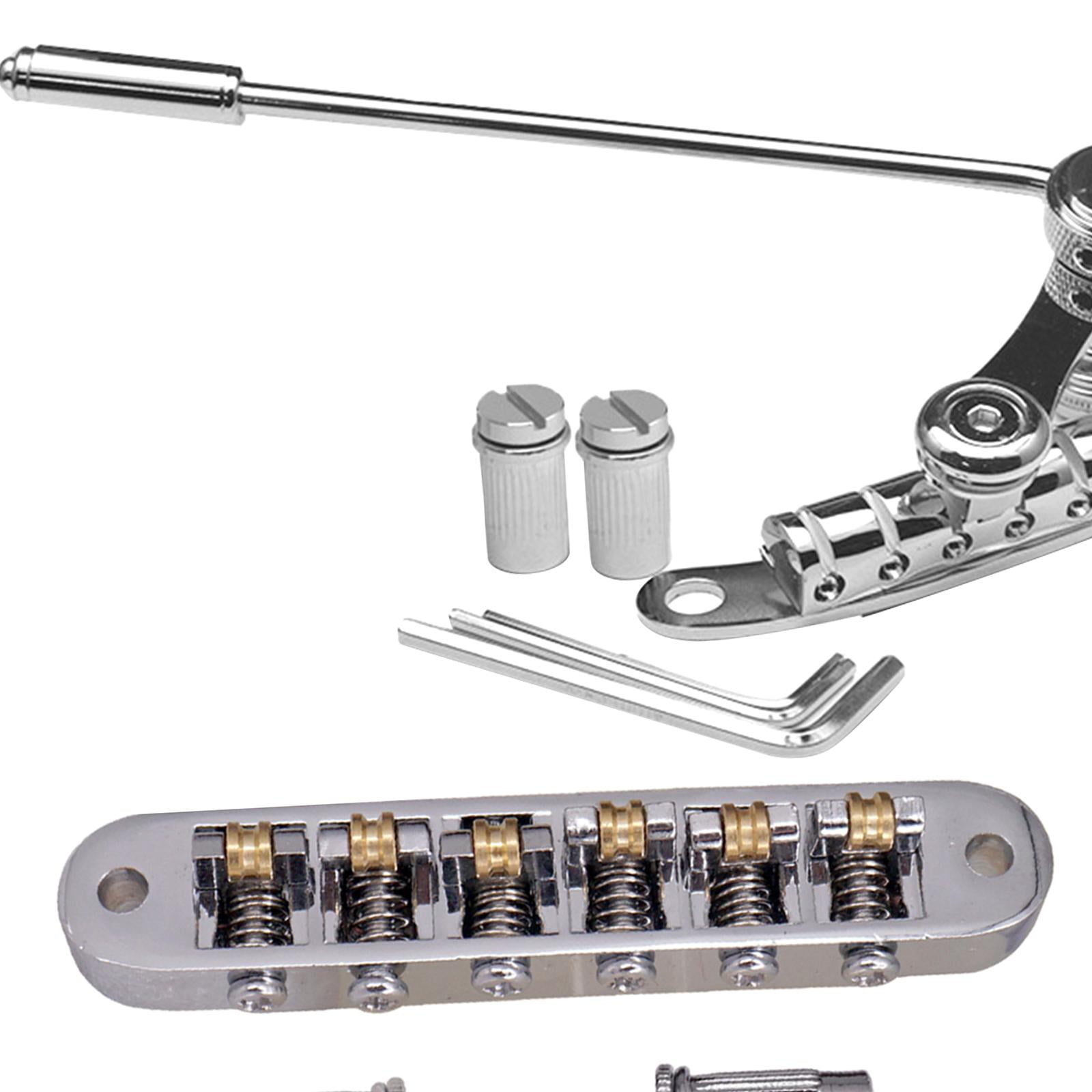 Kokiya Electric Guitar Bridge Roller Saddles Guitar Tremolo Bridge Replaces Tailpiece Tremolo for 6 Strings Instrument Show Exercise