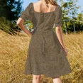 thumbnail image 4 of Jute Textured Burlap Background Sleeveless Dress women's summer dress 2024, 4 of 7