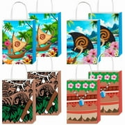 BOYKIM 12pcs Moanana PriNst Gift Bags Goodie Bags with Handles for Kids Birthday Party Supplies Decorations