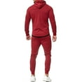thumbnail image 3 of Biekopu Men's Casual Tracksuit Set Full Zip Long Sleeve Sweatsuit Running 2 Piece Sports Suits Red, 3 of 8