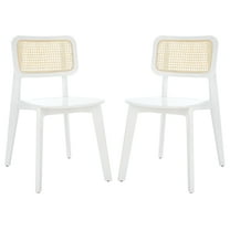 SAFAVIEH Luz Contemporary Cane Dining Chair, White, Set of 2 (17.3 in. W x 20.1 in. D x 31.9 in. H)