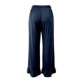 thumbnail image 5 of Palazzo Pants for Women 2026 Trendy Elastic Waist Wide Straight Leg Ruffle Hem Cropped Flowy Beach Pants with Pockets, 5 of 5