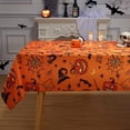 thumbnail image 2 of Haperlare 60"x84" Rectangle Halloween Tablecloth Waterproof Wrinkle Resistant Tablecloth Scary Themed Table Cover for Holiday Dinner Party Decoration, Orange, 2 of 7