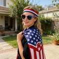 thumbnail image 6 of 4th of July Accessories Set, Independence Day Patriotic Cape with American Flag Sunglasses Headband and Stickers, 250th Anniversary Temporary Tattoos, 6 of 6