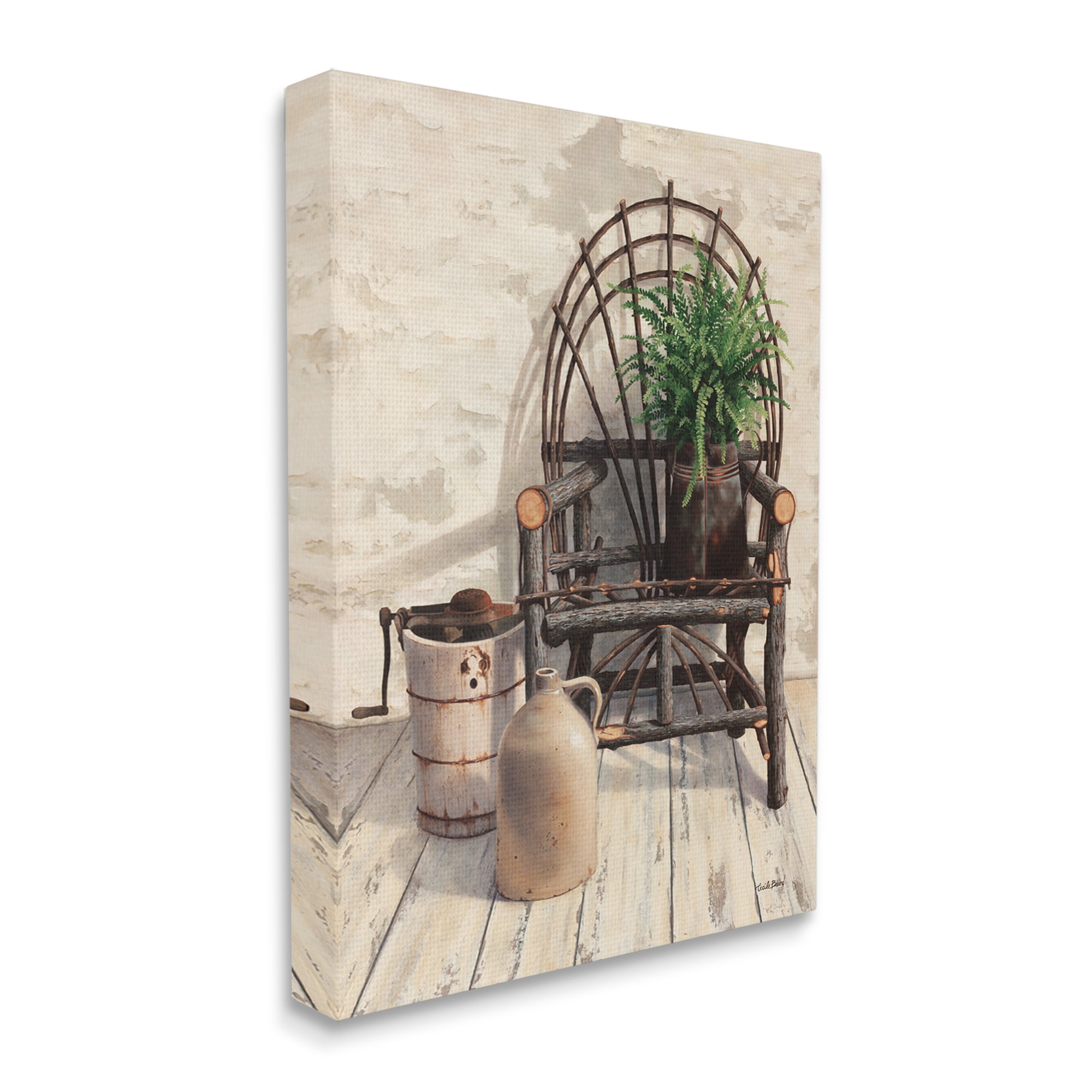 Stupell Industries Comfortable Porch Chair Still Life Rural Plant Painting Gallery Wrapped Canvas Print Wall Art, Design by Cecile Baird