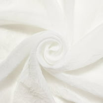 Crushed Crinkle Sheer Voile Fabric 118" Wide Window Curtain Drapery and Apparel per yard 100% polyester (Off White)