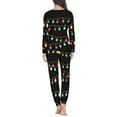 thumbnail image 3 of Renewold Fashion Colorful Lights Pajama Set of 2 Women's Soft Home Size L Lounge Wear for Spring Fall Winter Relaxed Loose Pjs for Christmas Holiday, 3 of 4