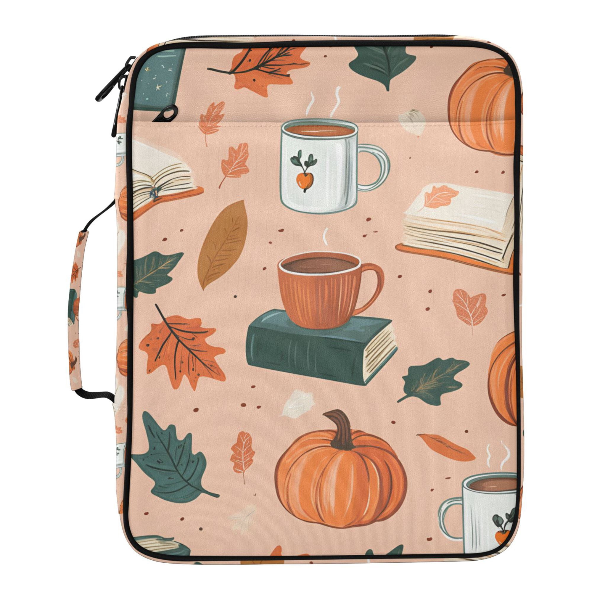 FORMRS Accordion File Folder A4 Size 7-Pocket Expanding Document Organizer Bag with 3 Ring Binder, Pink Fall Coffee