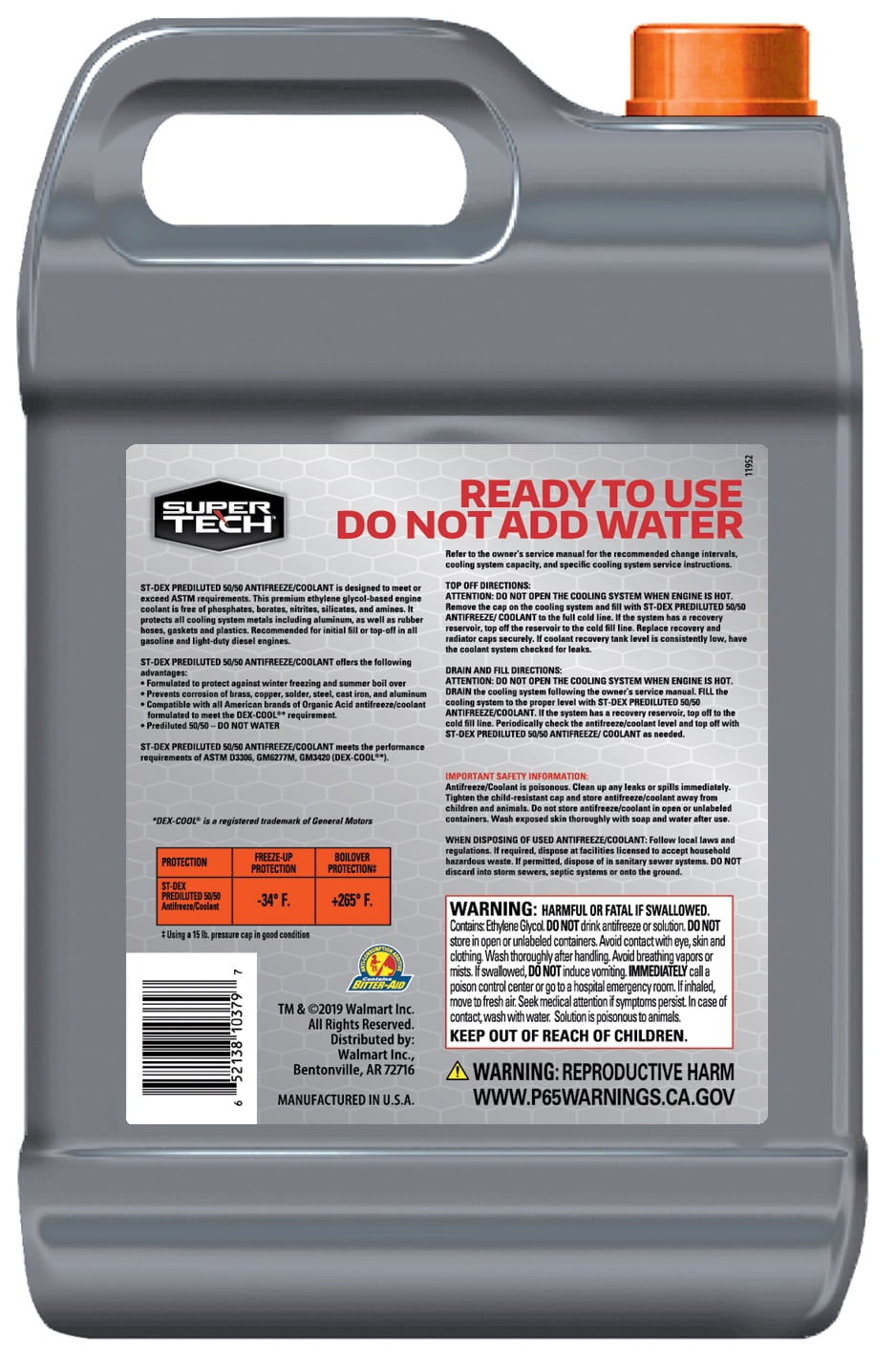 Super Tech Dex-Cool 50/50 Antifreeze, 1 Gallon
