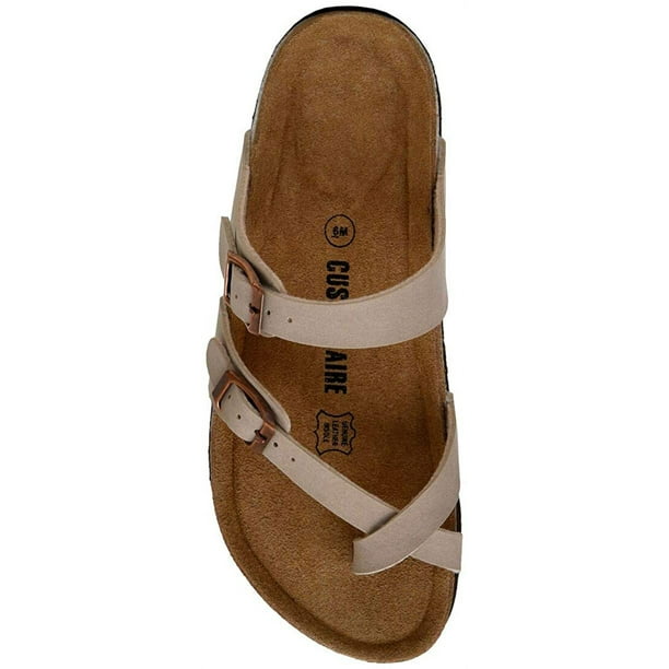 Sandalias Planas FITORY Para Mujer Con Plantilla De Corcho, Puntera Abierta, Deslizantes Ajustables, Sin Cordones, Para Verano, Tallas 6-11