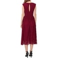 thumbnail image 3 of INSPIRE CHIC Women's Lace Dress Boat Neck Cap Sleeve Cutout Back Midi Dress Red XL, 3 of 5