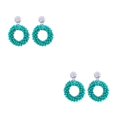 thumbnail image 4 of Qarigey Pendientes de gota hechos a mano para mujer, aretes tejidos exquisitos y elegantes Type8 NO8, 4 of 6