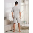 thumbnail image 3 of U2SKIIN Mens Pajama Set, Short Sleeve Lightweight Sleepwear Soft Nightwear Set With Pocket,(Light Green Mel.S), 3 of 5