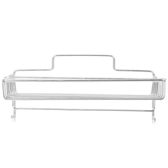 WEUVEB 1Set Wall Mounted Storage Rack Silver 24x16.3Cm Stainless Steel Kitchen Storage Rack