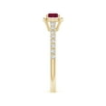 thumbnail image 4 of ANGARA Natural East West Emerald-Cut Ruby Halo Ring in 14K Yellow Gold for Women (Size-6x4mm) | July Birthstone, Birthday, Anniversary, Jewelry Gift for Women | Natural Ruby Ring, 4 of 9