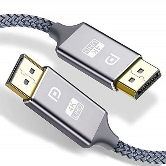 VESA Certifié DisplayPort Câble, Capshi 4K DP Câble Nylon Tressé - (4K 60Hz, 2K 165Hz) Ultra Haute Vitesse DisplayPort Câble 6.6ft pour Ordinateur Portable PC TV Etc - Câble de Moniteur de Jeu (Gris) & nbsp;