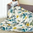 thumbnail image 6 of Honeii Watercolor Leaves Print Fleece Blanket - Throw Blanket for Bed, Sofa, Couch, Camping, and Travel , Microplush Ultra Soft Warm Blanket-40"x30", 6 of 7