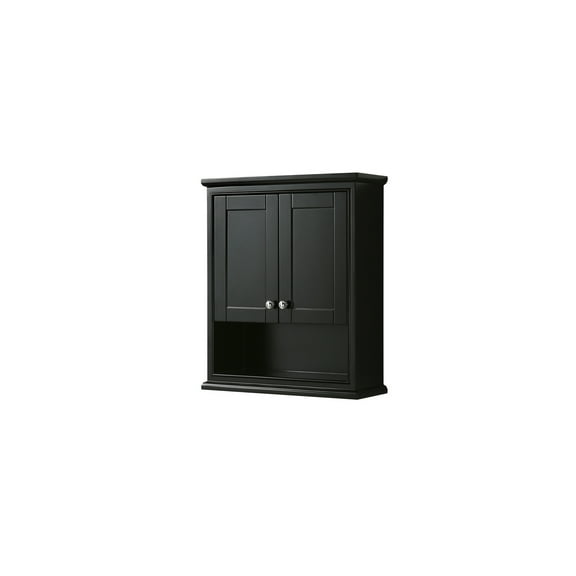 Wall Mounted Bathroom Cabinet - Dark Espresso Storage Cabinet with Chrome Trim - Over Toilet Organizer