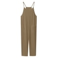thumbnail image 5 of Sopiago Jumpsuit for Girls Casual Sleeveless Loose Spaghetti Strap Summer Girls Rompers Long Pants with Pockets Brown,11-12 Years, 5 of 7