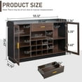 thumbnail image 5 of Modern Sideboard Buffet with Wine Racks & Storage, 55 " Extra Large Bar Cabinet Buffet with Glass Doors and Shelves for Dining Room, Black, 5 of 7
