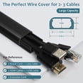 thumbnail image 2 of Cord Hider Wall for One Cord in Cord Covers for Wires on Wall Easy Install Cable Cover Wall Cable Raceway Hide Cords Cable Hider Cord Management Wall x Lin W.in H.in, 2 of 6