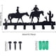 thumbnail image 2 of Perchero de pared de hierro con 6 ganchos, estilo vaquero del oeste, para bolsos, ropa, llaves, bufandas, pequeño estante decorativo de 19 x 40 cm., 2 of 6