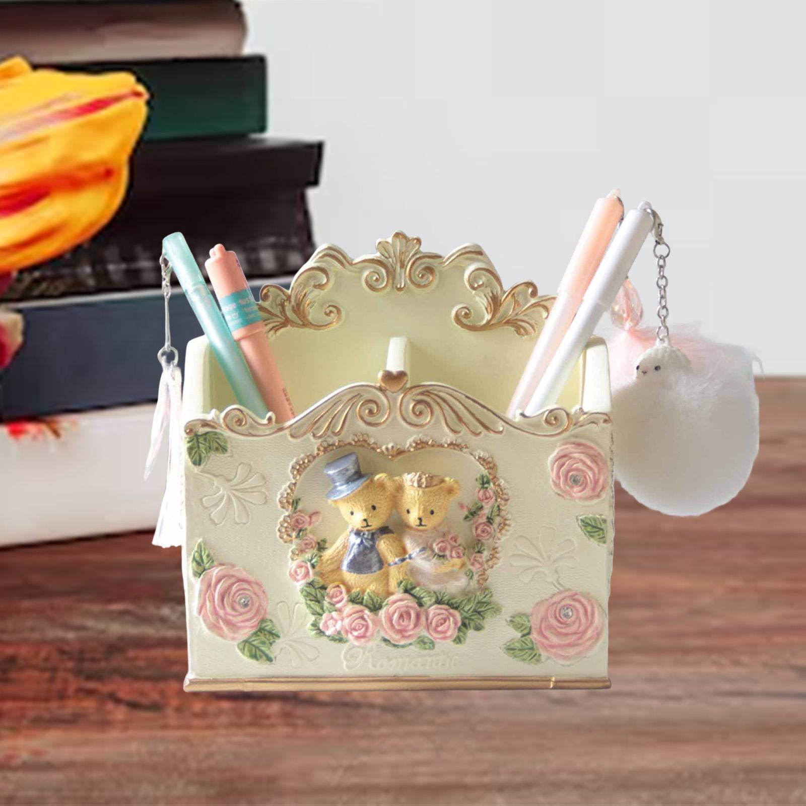 koolsoo Bear Pen Holder Lovely Stationery Organizer Workspace Organizers Marker Makeup Brush Holder for Office Home Decor Accessories