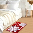 thumbnail image 4 of Christmas Snowflake Floor Mat 15.75×23.62in – Red Water-Absorbent Antislip Carpet for Bathroom, Entryway, Toilet & Holiday Decor, 4 of 5