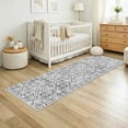 thumbnail image 5 of 2'x6' Hallway Runner Rug, Washable Neutral Moroccan Geometric Low Pile Non-Slip Carpet for Kitchen, Bedside, Laundry Room, 5 of 10