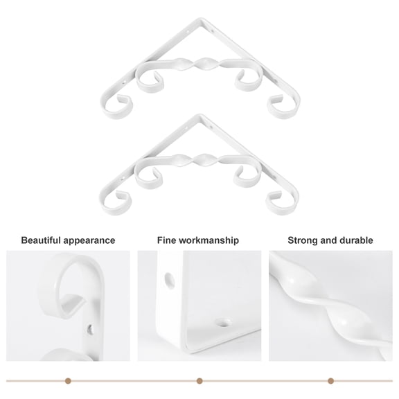 Soimiss 2Pcs White Metal Flowerpot Hanging Brackets Iron Art Flowerpot Stand Shelf for Home