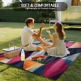 thumbnail image 4 of Colorful Geometric Outdoor Rug 3x5 Ft - Reversible Patio Rug Outdoor Camping Rugs, Rhombus Abstract Impressionist Washable Indoor Outdoor Area Rugs, Non-Slip Outdoor Carpet Runner for Deck/Porch, 4 of 8