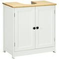 thumbnail image 2 of kleankin Modern Bathroom Sink Cabinet, Under Sink Storage Cabinet with Double Doors and Adjustable Shelf, Bathroom Vanity, White, 2 of 9