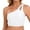 White, variant on CAIVO Women's Bikini Tops One Shoulder Tankini Sports Bra Keyhole Swim Bras Full Coverage Bathing Suit Tops Bohemian Beachwear Swim Wear