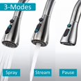 thumbnail image 4 of LAICAIW Kitchen Faucet Pull Down Sprayer Replacement Part Faucet Spray Head Nozzle 3-Function Brushed Nickel(NOT Compatible with Moen, Kohler), 4 of 7