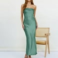 thumbnail image 4 of SMihono Summer Ball Gown Strapless Tube Ankle Dress for Women Sleeveless Slip Classic Elegant Solid Tube Off Shoulder Babydoll Slim Fit Flowy Dressy Evening Party Dress Smocked Mint Green 8, 4 of 8