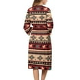 thumbnail image 2 of Yuyamidu Southwest Aztec Horse Robe for Women Sexy Long Sleeve Gowns Sleepwear Size 2XL Spa Robes Womens Pajamas Dress Lightweight V-Neck Bathrobe for Sleeping, 2 of 7