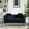 thumbnail image 4 of 2 Pieces Modern Velvet Sofa Set, Jeweled Button Tufted Modular Sectional Couch with Pillows Removable Cushions Metal Legs for Living Room Office, 4 of 19