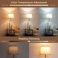 thumbnail image 3 of EDISHINE 58.2in Floor Lamps with table for Living Room, USB-A+Type-C Port, Dimmable Floor Lamps with Shelves, Farmhouse Remote Nightstand Light for Bedroom, Office, Dark Walnut, 3 of 8
