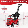 thumbnail image 3 of Eotvia 3 in 1 Push Cars for Toddlers, Push Around Buggy Kids Push Car with Handle,  Sliding Car with Horn, Armrest Guardrail, Retractable Foot Pedals, Ride on Toys for Boys Girls 18-36 Month, 3 of 7