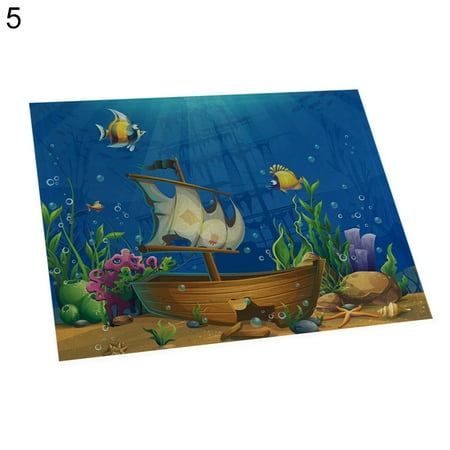 

XIEC 42x32cm Underwater Scene Print Heat Insulation Coaster Placemat Pad Table Decor