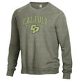 thumbnail image 2 of Men's Heathered Forest Green Cal Poly Mustangs The Champ Tri-Blend Pullover Sweatshirt, 2 of 3