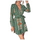 thumbnail image 1 of Mini vestido con cuello en V y manga larga con estampado floral informal de moda sexy para mujer Pompotops  hdfakjf6845, 1 of 1