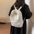thumbnail image 4 of Mochila acolchada para mujer diseño de celosía de diamantes suave para viajes trabajo vacaciones, 4 of 9