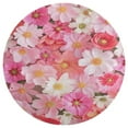 thumbnail image 3 of Floral Colorful Flower Soft Bedroom Round Area Rug, Washable Cute Nursery Circle Throw Mat, Non-Slip Contemporary Small Low Pile Floor Carpet for Dorm Bedside, 3 of 6